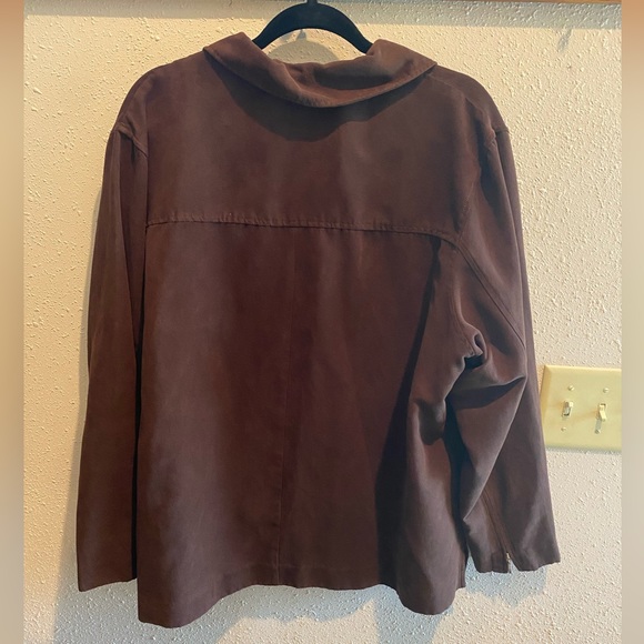 Relativity Brown Suede-like Jacket 2X - Picture 4 of 5